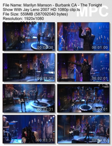 Marilyn Manson - Burbank CA - The Tonight Show With Jay Leno 2007